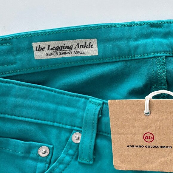 AG Adriano Goldschmied teal supper skinny ankle jeans size 30 NWT - Picture 6 of 10